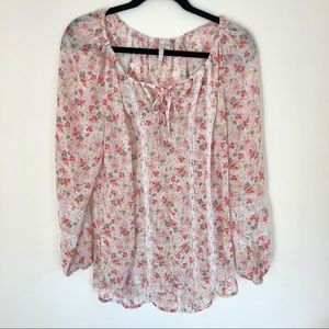 LC Lauren Conrad Floral Blouse